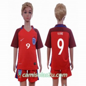 Camisolas de Futebol Inglaterra Harry Kane 9 Criança Equipamento Alternativa 2016 Manga Curta
