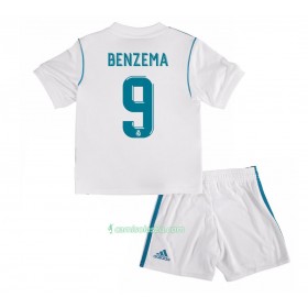 Camisolas de Futebol Real Madrid Karim Benzema 9 Criança Equipamento Principal 2017/18 Manga Curta