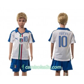 Camisolas de Futebol Itália Verratti 10 Criança Equipamento Alternativa 2016 Manga Curta