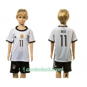 Camisolas de Futebol Alemanha Reus 11 Criança Equipamento Principal 2016 Manga Curta