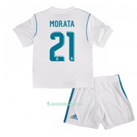 Camisolas de Futebol Real Madrid Alvaro Morata 21 Criança Equipamento Principal 2017/18 Manga Curta