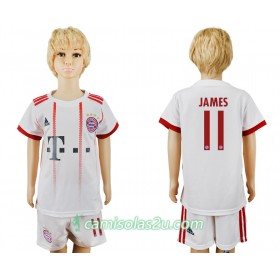 Camisolas de Futebol Bayern München James Rodriguez 11 Børn 3. sæt 2017/18 Manga Curta