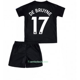 Camisolas de Futebol Manchester City Kevin De Bruyne 17 Criança Equipamento 3ª 2017/18 Manga Curta