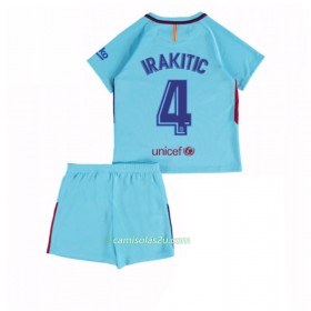 Camisolas de Futebol FC Barcelona Ivan Rakitic 4 Criança Equipamento Alternativa 2017/18 Manga Curta