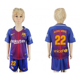Camisolas de Futebol FC Barcelona Aleix Vidal 22 Criança Equipamento Principal 2017/18 Manga Curta