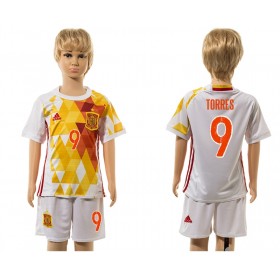 Camisolas de Futebol Espanha Torres 9 Criança Equipamento Alternativa 2016 Manga Curta