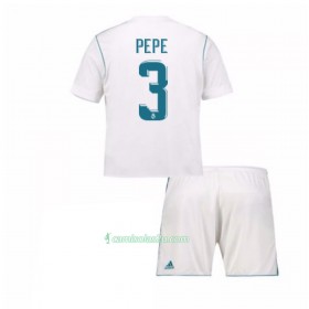 Camisolas de Futebol Real Madrid Pepe 3 Criança Equipamento Principal 2017/18 Manga Curta