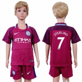 Camisolas de Futebol Manchester City Raheem Sterling 7 Criança Equipamento Alternativa 2017/18 Manga Curta