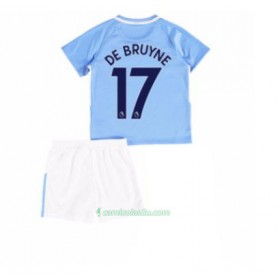 Camisolas de Futebol Manchester City Kevin De Bruyne 17 Criança Equipamento Principal 2017/18 Manga Curta