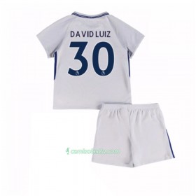 Camisolas de Futebol Chelsea David Luiz 30 Criança Equipamento Alternativa 2017/18 Manga Curta