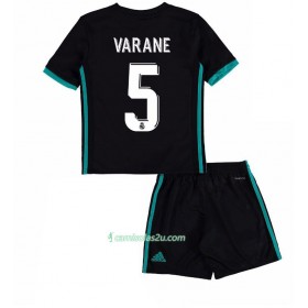 Camisolas de Futebol Real Madrid Raphael Varane 5 Criança Equipamento Alternativa 2017/18 Manga Curta