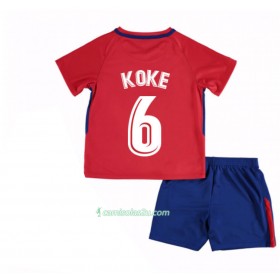 Camisolas de Futebol Atlético Madrid Koke 6 Criança Equipamento Principal 2017/18 Manga Curta