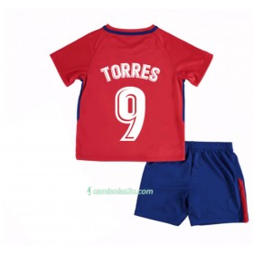 Camisolas de Futebol Atlético Madrid Fernando Torres 9 Criança Equipamento Principal 2017/18 Manga Curta