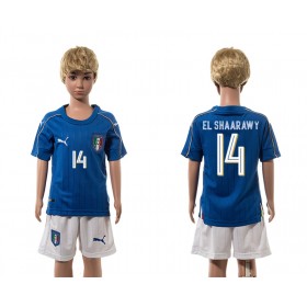 Camisolas de Futebol Itália El Shaarawy 14 Criança Equipamento Principal 2016 Manga Curta