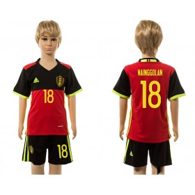 Camisolas de Futebol Bélgica Nainggolan 18 Criança Equipamento Principal 2016 Manga Curta