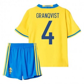 Camisolas de Futebol Suécia Granqvist 4 Criança Equipamento Principal 2016 Manga Curta