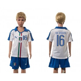 Camisolas de Futebol Itália De Rossi 16 Criança Equipamento Alternativa 2016 Manga Curta