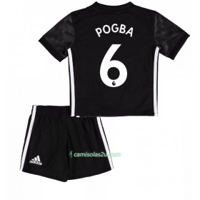 Camisolas de Futebol Manchester United Paul Pogba 6 Criança Equipamento Alternativa 2017/18 Manga Curta