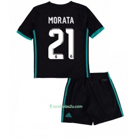 Camisolas de Futebol Real Madrid Alvaro Morata 21 Criança Equipamento Alternativa 2017/18 Manga Curta