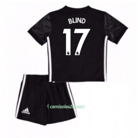 Camisolas de Futebol Manchester United Daley Blind 17 Criança Equipamento Alternativa 2017/18 Manga Curta