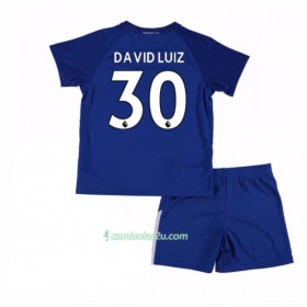Camisolas de Futebol Chelsea David Luiz 30 Criança Equipamento Principal 2017/18 Manga Curta