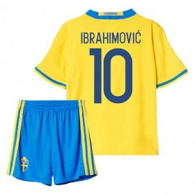 Camisolas de Futebol Suécia Ibrahimovic 10 Criança Equipamento Principal 2016 Manga Curta