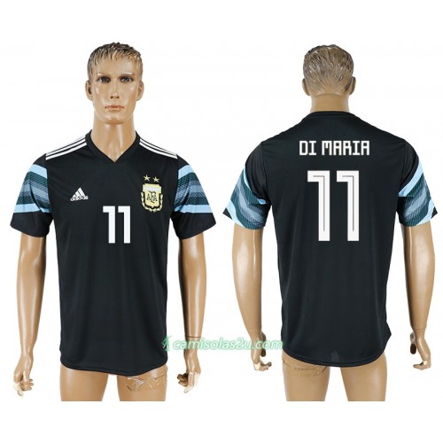 Camisolas de Futebol Argentina Angel Di Maria 7 Equipamento Alternativa Copa do Mundo 2018 Manga Curta