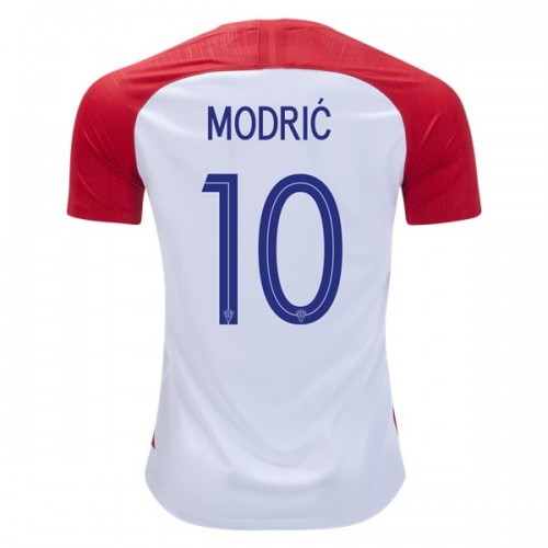 Camisolas de Futebol Croácia Luka Modric 10 Equipamento Principal Copa do Mundo 2018 Manga Curta
