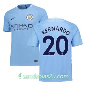 Camisolas de Futebol Manchester City BERNARDO Equipamento Principal 2017/18 Manga Curta