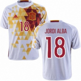 Camisolas de Futebol Espanha JORDI ALBA Equipamento Alternativa Euro 2016